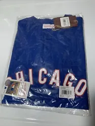CHICAGO CUBS (MITCHELL & NESS) MENS 2 BUTTON HENLEY JERSEY L NWT BLUE. Condition is New. Shipped with USPS Ground...