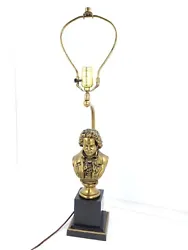 Vintage Beethoven Bust Lamp Vintage Tabletop Gold and Black27x5x6