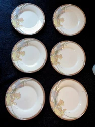 NORITAKE New Decade CAFE DU JOUR 9094 - Set 6 Salad Plates - Orange Blue 8.25