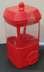 NEW CANDY JAR RED POPCORN CART. Measures 4