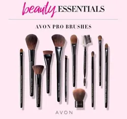 Avon Pro Makeup Brushes & Makeup Brush Case. AVON PRO Makeup Brush Case Quilted Polyester Zipper Close Holds 11...