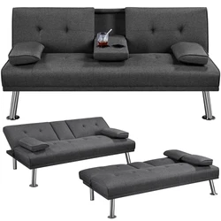 This futon sofa bed is made of high quality soft fabric and iron material. The ergonomically designed sofa bed has a...