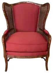 This beautiful Ethan Allen bamboo wingback armchair is in excellent condition showing very little wear for its age.