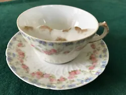 Beautiful Limoges Mustache Cup And Saucer....No chips ,cracks or repairs...The gold gilding and the rest of the colors...