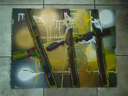 I BOUGHT A GROUP OF WONDERFUL ,COLORFUL ABSTRACTS OUT OF AN ESTATE.