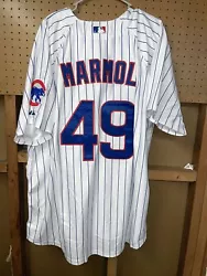 Show your support for the Chicago Cubs with this officially licensed Carlos Marmol #49 jersey by Majestic. Made for...