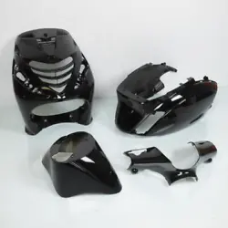 Kit carénage neuf adaptable cinq pièces coloris noir brillant. SPO Moto Scooter. - La coque arrière.