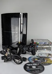 Playstation 3 Console Backwards Compatible Bundle W/ Cords & 10 Games. Condition is Used. Shipped with USPS Priority...