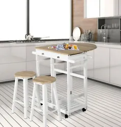 Smart and compact design for space saving - Set includes table and two stools. 2 pull out storage drawers. 2 towel...