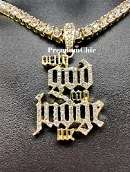 With 5mm Rope Chain or Tennis Chain. Premium Rope chain and Pendant is made from heavy jewelers alloy with 14k gold...