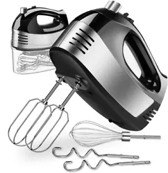 1 x Balloon Whisk. 2 x Beaters, 2 x Dough Hooks, 1 x Whisk, 1 x Instruction. Compact Powerful and Durable Electric Hand...