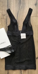 LA PERLA Slip with Hand-ribbed Tulle and Stretch Silk Satin profilin. New with tags. ALSO AVAILABLE in RED. Slip only,...