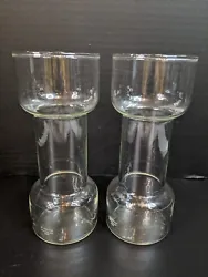 Pyrex Pair Un-Candle Floating Glass Candle Holders. See photos for condition.