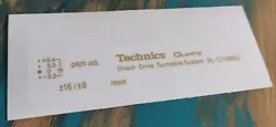 Technics Custom Schriftzug / Aufkleber. Version: Technics SL-1210 M5G gold / gold.