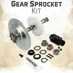 Includes: Gear and sprocket, worm gear, grease, motor shaft bearings, sprocket bearings.