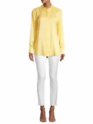 Shirttail hem. Languid and silky, this chic blouse pairs perfectly with skirts or jeans and is updated with a buttoned...