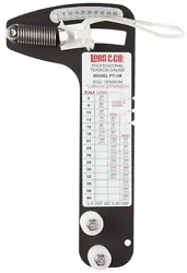 The gauge can remain hooked on the wire during testing while the tension is adjusted. A digital force gauge shows the...