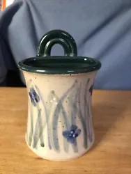 Great Bay Pottery Made in NH. Beautiful Decor with Blue Flowers. It can be used as a toothbrush holder, pens and many...