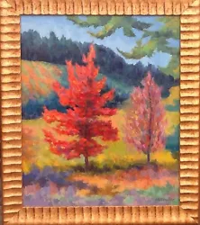 Original oil on canvas M. Fowler a New England artist. Fall scene.