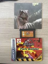 Jurassic Park 3 III : Park Builder Game Boy Advance GBA - Jeu + Notices.