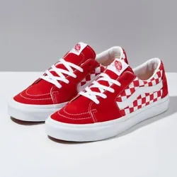 Vans Sk8-Low Red Checkerboard shoes Men size 7.5-13
