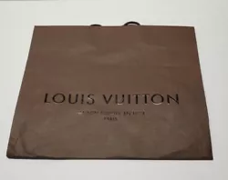Louis Vuitton authentic empty Paper Gift, shopping Bag Brown with a golden beige interior 16×13×6. Good condition...