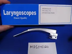 New LARYNGOSCOPE BLADE F/O MAC #3 LG ADULT EA FIBER OPTIC MDS0425120. For use with green striped laryngoscope handle....