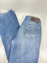 Rock & Roll Cowboy Double Barrel Relaxed Distressed Jeans Bootcut Men Sz 33X36. Jeans are in distress condition with...