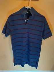 Mens Ralph Lauren Polo shirt Striped blue and red size medi