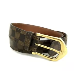 Louis Vuitton Damier Ceinture Brown Leather 85cm Mens Belt /1F8544. Condition is Pre-owned: Bought from trusted...