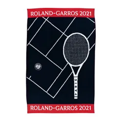 Serviette Roland-Garros disponible dès maintenant !   Couleurs : Marine/Rouge Serviette en bouclette de coton jacquard...