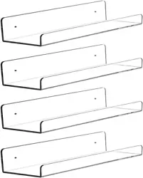 Features Floating. STRONG DURABLE CONSTRUCTION - These Wall-Mounted Shelves are made of very durable 5mm thick acrylic...
