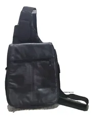 Buxton Genuine Leather Euro Style Mens Messenger Sling.  Ipod/ flip phone holder. Secret back pocket for...
