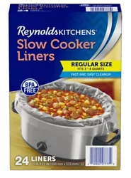 Reynolds Kitchens Slow Cooker Liners, Regular (Fits 3-8 Quarts), 24 Liners.  Please see my store for more great items! ...