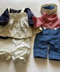 Raggedy Ann & Andy Doll Clothing.Probably for a 15” doll. Both outfits are in great condition with no tears or...