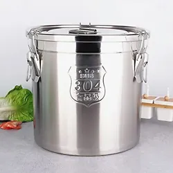 Stainless Steel Airtight Canister for Kitchen, Rice Cereal Grain Canisters Container for Household Kitchen Food Bean...