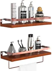 Solid Wood Storage Shelves The floating shelves are made of pinewood with dampproof. And the beautiful rose gold...