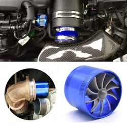 Turbo fuel saver fan with single propeller. 1 xTurbine inlet gas. Color: Blue. Easy to install. Material: Aluminum...