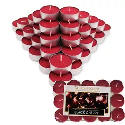 Scented : Black Cherry. Our long lasting tealight candles are poured in ITALY with the best quality paraffin and 100%...