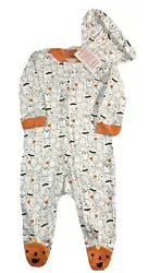 Condition is New with tags. Footie pumpkin pjs with hat. White ghosts and goblins. Black bats and pumpkin pals.