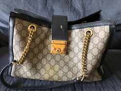 Authentic Gucci padlock, chain shoulder bag needs TLC see pictures. All hardware is in good working condition (no keys...