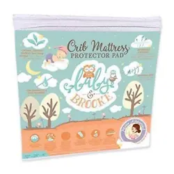 Organic Bamboo Fitted Crib Mattress Protector Pad by Baby&Brooke – 100% Waterproof, Absorbent, Non-Toxic, Breathable...