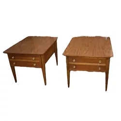 Bedroom Nightstands, End Tables By Lane Furniture. Beautiful Pair Mid Century Style. dims: 20