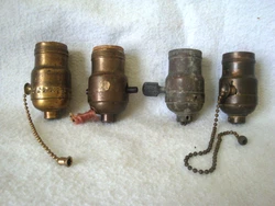 Pictures 8 & 9 Brass Monowatt pull chain. Pictures 6 & 7 Brass G. E. pull chain.