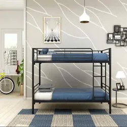 Bunk Bed Frame Twin Over Twin with Ladder Heavy Duty Metal Bed Frame.
