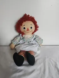 Patched apron Slight yellowing on knickers     vintage raggedy ann doll Knickerbocker Toy Company 16