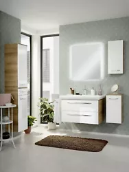 1 x lavabo ((L x H x P) : env. 88,5 x 17 x 54,5 cm, matériau : céramique, couleur : blanc / 1 x meuble sous vasque (L...