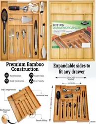 Keep your cutlery drawer clutter-free with this expandable utensil organizer. Made from 100% bamboo, this utensil...