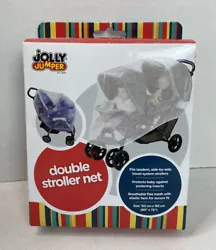 Jolly Jumper Double Stroller Net. Fits Tandem or Side By Side. Insect Protection. Hand wash and hang dry. 100%...