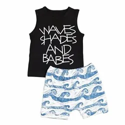 The design of the wave shorts is full of fashion, making your baby boy more attractive. Product details.